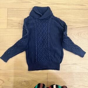 Kids Boys 7–8 Joe Fresh Navy Cable Knit Shawl Collar Sweater